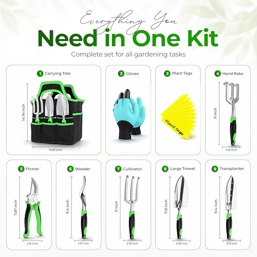 Gardening Tools Set, 8 PCS Heavy Duty - Gardening Gifts for Women & Men - view 2