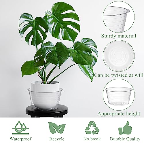 50 Pack Clear Plastic Plant Saucer Drip Tray for Pots, 6 Inch Deep Flower Pot Saucers Water Catcher Tray Watering Trays for Plants Indoors and Outdoor - view 3