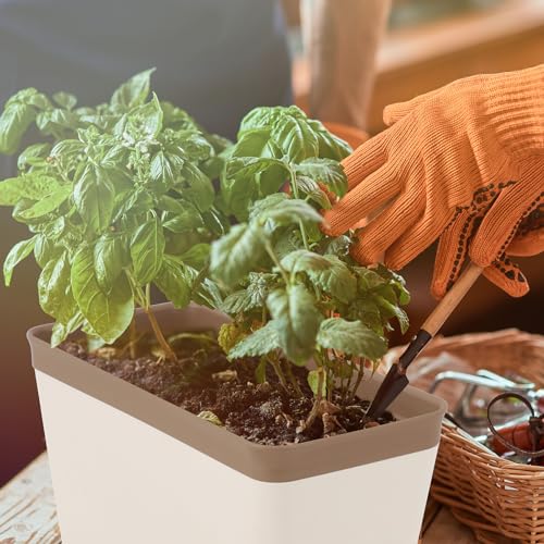 6 Set Window Herb Planter Box Self Watering Plant Pots 10.6 Inch Rectangular Herb Pots Decorative Garden Flower Box for Indoor, Succulent,Vegetables, Flowers - view 5