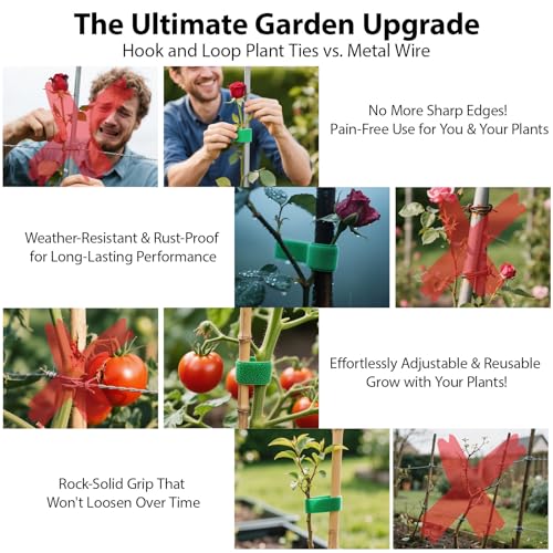 Reusable Plant Ties for Climbing Plants,Plan Straps,Nylon Plant Tape Strap Gardening Tips,Tomato Plant Support,Garden Wire Ties for Cables(50 Foot X 0.47 Inch) - view 5