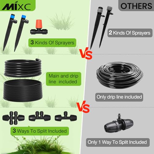 Greenhouse Micro Drip Irrigation Kit Automatic Irrigation System Patio Misting Plant Watering System with 1/4 inch 1/2 inch Irrigation Tubing Hose Adjustable Nozzle Emitters Barbed Fittings - view 6