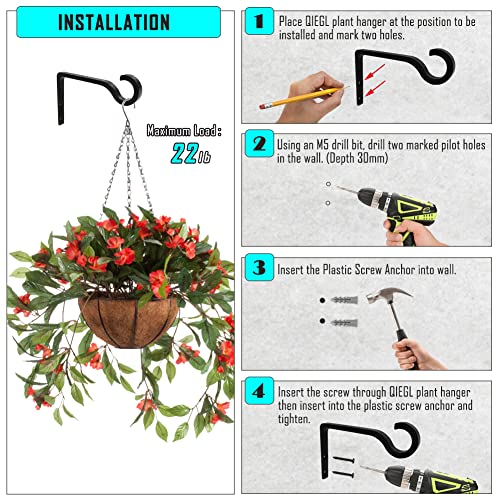 6inch Al-Alloy Hanging Plant Bracket Black 2 Pack - view 6
