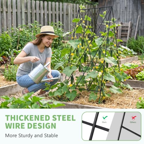39.4" H Cucumber Trellis, 2 Pack Foldable A Frame Garden Trellis - view 5