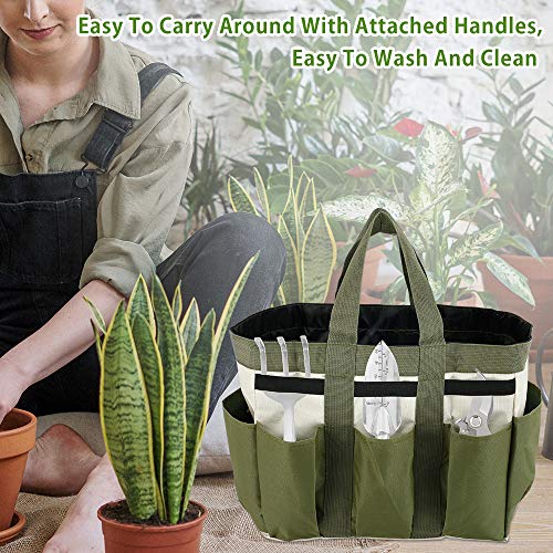 Garden Tool Bag Organizer, Tote Storage Bag with 8 Pocket, Heavy Duty Oxford Garden Tote Caddy, Gardening Tool Kit Holder for Indoor and Outdoor, Gifts for Men Women - view 3
