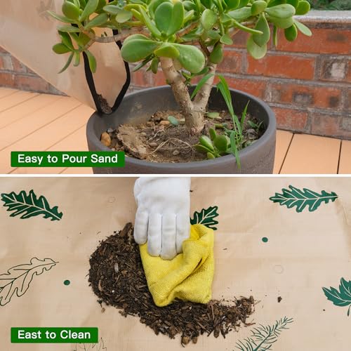 2PCS 4x4FT Large Repotting Mat for Indoor Plants, Heavy Duty Thickened Gardening Mat, Waterproof Plant Transplanting Potting Tray Foldable - view 3