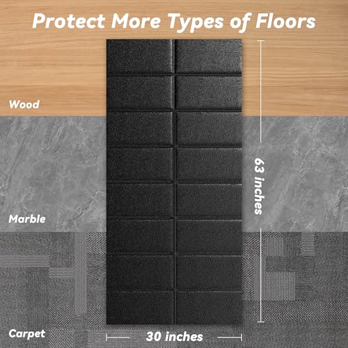 Treadmill Mat for Carpet Floors, 63"×30", 0.24" Thick Walking Pad Mat for Hardwood Floors Protection, Non-Slip, Shock Absorption, Heavy Duty Exercise Equipment Mats for Home Gym Workout - view 6