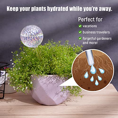 Glass Plant Self Watering Globes 2-Pack Pearl Luster Iridescent - view 2