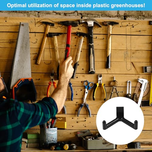 10pcs Tool Hooks for Shed Compatible with Suncast, Plastic Shed Wall Hanger Organization & Storage Shelves Accessories for Garage Hanging Scissors Power Tools Knives (Black) - view 5