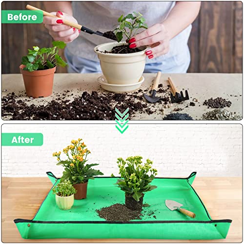 39.5" X 31.5" Large Repotting Mat for Indoor Plants Transplanting and Dirt Control Portable Potting Tray Plant Gifts for Plant Lovers Gardening Gifts for Women & Men (Pack of 3) - view 3