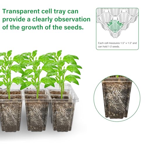 Seed Starter Trays with 12-LED Grow Lights, Green, 5 Pack - view 5
