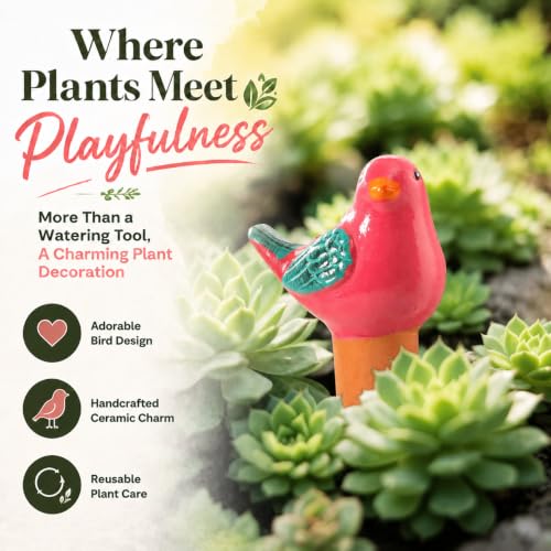 4PCS Self Watering Globes, Automatic Terracotta Watering Bulbs - Watering Spikes, Vacation Plant Watering Devices System, Plant Watering Globes for Indoor and Outdoor Plants - Birds - view 2