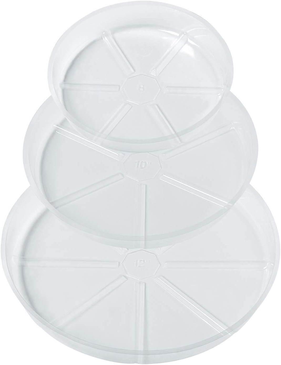 15 Pack Assorted Sizes 6 8 10 Inch Clear Thick Plastic Heavy Duty Sturdy Plant Saucer Drip Trays for pots, 5 Pieces of Each Size (Assorted Sizes 6'', 8'', 10'') - view 7