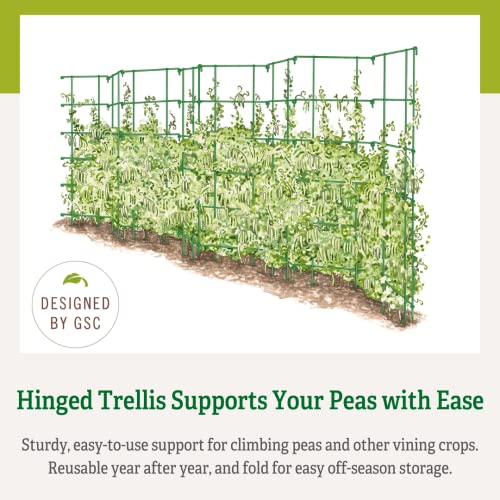 Gardeners Supply Company Sturdy Expandable Tall Pea Trellis for Climbing Plants | Multi-Use Heavy Duty Outdoor Garden Peas, Tomato, Cucumber Steel Plant Support | 9'-8" L x 37" H - Green - view 6