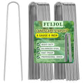 8 Gauge Landscape Staples, 8 Inch Heavy Duty U-Shaped Landscape Stakes, 100 Pack Galvanized Garden Staples for Weed Barrier Stakes, Ground Cover, Irrigation Tubing, Fence (100)