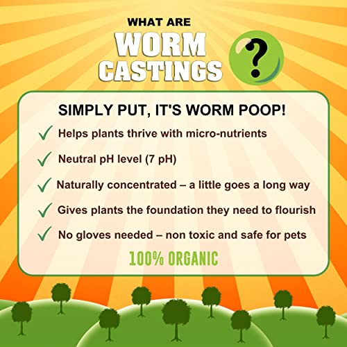 20 oz 100% Organic Worm Castings – Natural Superfood for Plant Growth, Root Development & Growing Healthier, Stronger Crops – Non Toxic & Kind to Soil – Resealable Zip Pouch - view 2