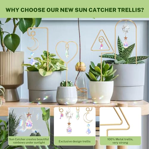 14.17 Inch Small Trellis for Potted Plants Indoor Outdoor - view 2