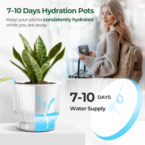Self Watering Pots for Indoor Plants 4.5 Inch 4 Pack Planter Clear - view 5