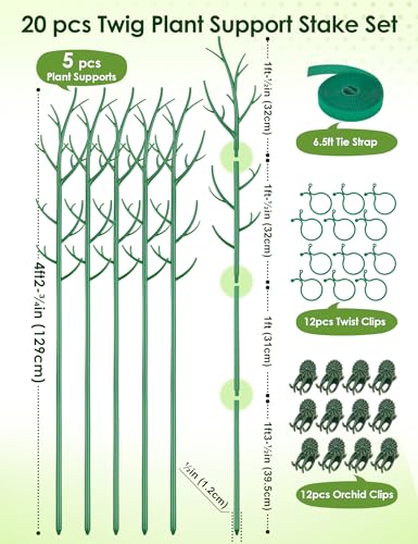 50" Plant Support Stakes 5-Pack for Indoor & Outdoor Climbing Plants - view 3