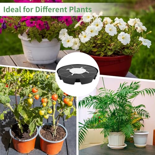4 Pcs Self-Watering Plant Saucers, Indoor Auto Watering Fabric Pot Bases, Round Plastic Drip Trays for Plant Growth Bags, Provide Stable Support and Prevent Leakage - view 5