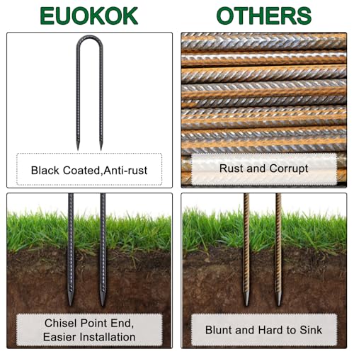 24 Inch Trampoline Stakes 3/8 Inch Dia U-Shaped Ground Anchors 8 Pack - view 3
