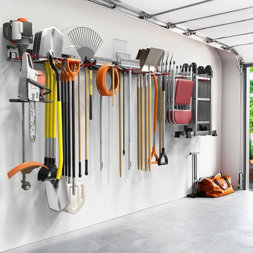 Garden Tool Organizer Wall Mount, Garage Folding Chair Storage Rack - view 2
