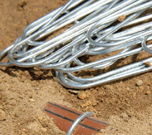 100-Pack Heavy Duty Garden Stakes - 1/2" x 8" Galvanized Steel U-Shaped Staples for Drip Irrigation & Weed Fabric - view 2