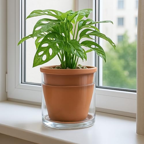 Self Watering Terracotta Planter Pot, 6 in, 2-Pack, 37-Y-B-1 - view 6