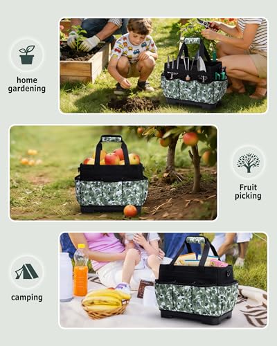 Garden Tool Bag with Hard Bottom, Garden Tote with Shoulder Strap - view 6