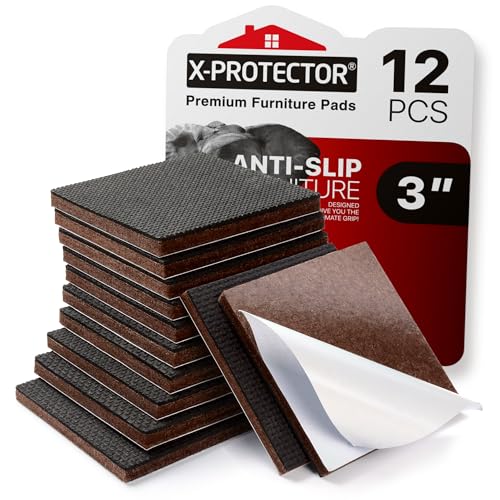 Non Slip Furniture Pads – 12 Premium Furniture Grippers 3"!