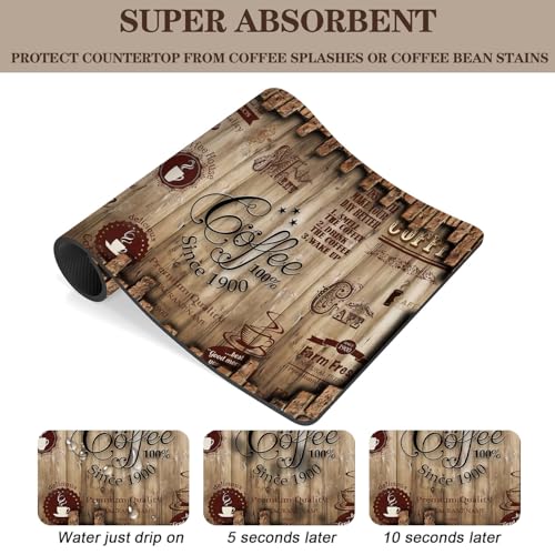 Absorbent Coffee Bar Mat for Espresso Machine Countertops, 20x12in - view 4