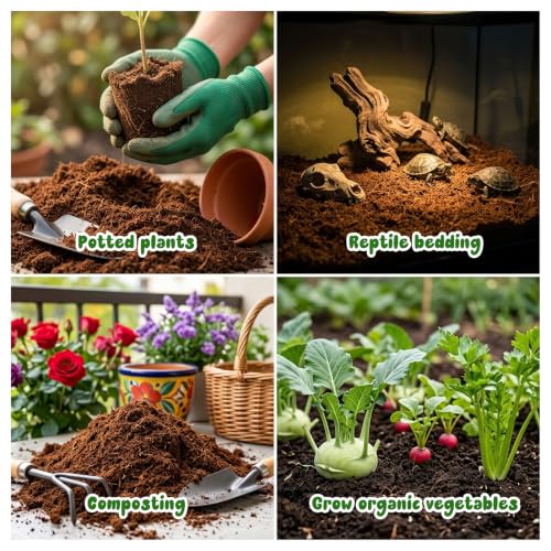 Coco Coir Brick - Low EC & pH Balanced, Compressed Organic Coconut Fiber Potting Mix for Indoor Outdoor Plants, Seed Starting, Hydroponics & Reptile Bedding(2.8lb) - view 5