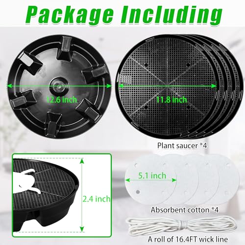 4 Pack Self-Watering Pots for Indoor Plants, Pot Bases for Fabric Planters - view 2