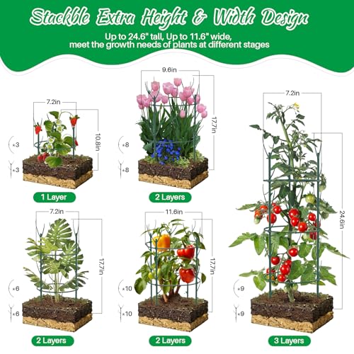 Monstera Plant Support Stakes, 30 Pcs Stackable Plant Support Stakes Sticks Poles for Indoor & Outdoor Plants, Climbing and Potted Plants, Stem Supports, Pothos - view 5