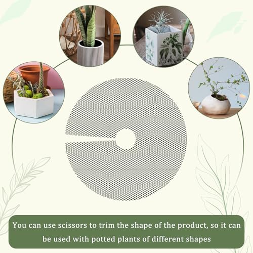 6 Pcs 11.8 Inch Plant Pot Grids，Cut-able Plant Pot Soil Protective Covers from Animals,Used to prevent animals or babies from digging up the soil in flowerpots.Suitable for Indoor and Outdoor Plants. - view 5