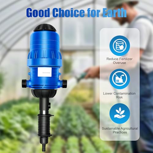 Drip Irrigation Injector Dosing Pump, 0.4-4% Water Powered Liquid Doser, Fertilizer Injector, 5.28-660.43Gal/H Flow, Water Powered Drip Feeder Drip Irrigation Injector for Industry Garden Hose, Blue - view 6