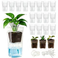 16 Pack 2.5" Medium Self Watering Pots for Indoor Plants, Small Clear Plastic Planters,Self Watering Planters Garden Flower Pots for African Violet, Hoya, Seedlings, Cuttings &Semi-Hydro
