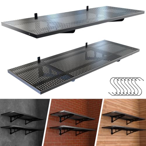 Garage Wall Shelves Heavy Duty 2-Pack, Wall Mounted Metal Shelf 48 Inch