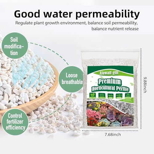 2QT Perlite for Plants Organic Perlite Horticultural Soil Amendment for Indoor & Outdoor Container Plants and Enhanced Drainage Enhanced Growth, Promote Root Growth and Soil Health - view 2