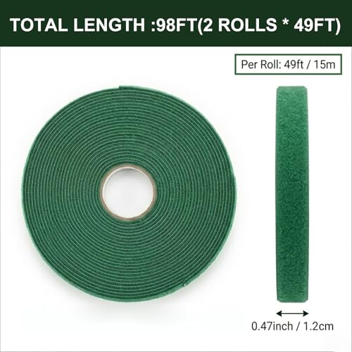 Plant Tape – Reusable Hook and Loop Plant Ties for Climbing Plants, Adjustable Garden Tape for Tomatoes, Vines & Indoor Plants | Nylon, 0.47 in Wide | 2 Rolls, 98ft - view 3