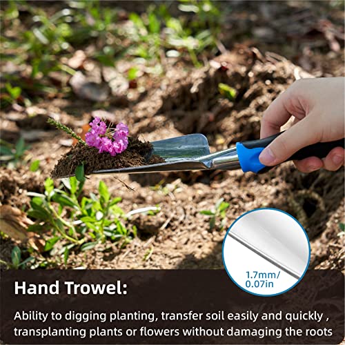 3 Piece Cast Aluminum Gardening Hand Tool Set， Blue - view 4