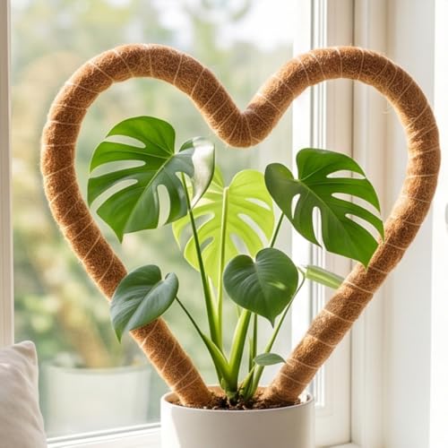 Bendable Coconut Pole Support Stakes, 30cm Flexible Moss Stick with 5mm Aluminum Core, Reusable Climbing Vine Training Frame for Green Plants