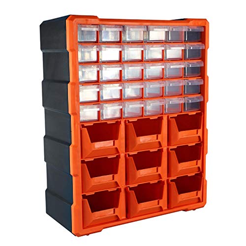 DIY Tool Bits Storage Organiser Unit - Workshop Screws and Small Parts Cabinet or Office Stationary Craft Box (39 Drawer with Open storage) - view 2