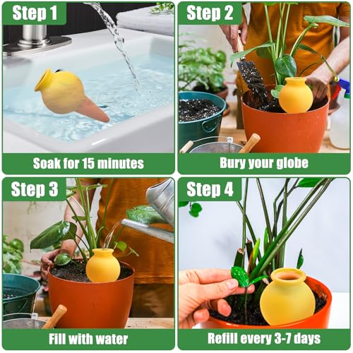 4 Pack Terracotta Watering Spikes, Self Watering Globes - view 7