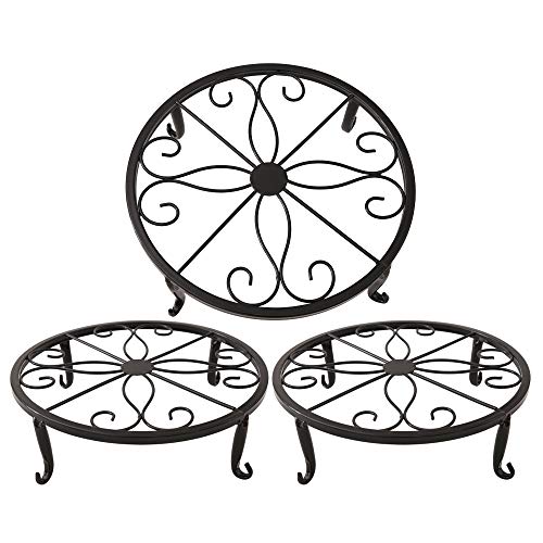 Metal Potted Plant Stand Set of 3 (Black)