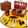 Succulent Tools w/Basket & Repotting Mat, Indoor Plant Care Gift for Women