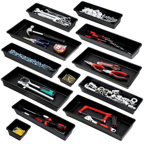 Tool Box Organizer Tray Divider Set, Extra Large Toolbox Trays, Tool Box Organizers and Storage Kit, Rolling Tool Chest Drawer Bins, Hardware Screwdrivers Pliers Organization, 12pcs - view 4