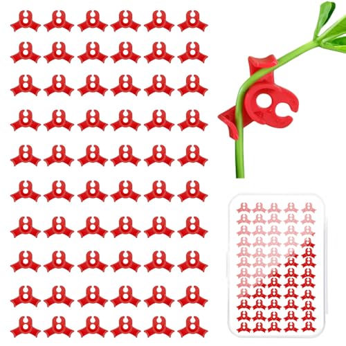60PCS Plant Training Clips, 90 Degrees Bud Trainer Clips Low Stress Training Clips Bud Bender for Plant Gardening (Red)