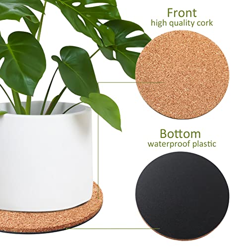 8 Pieces 4 Sizes Cork Plant Saucersplant Mats Round Coasters Pad for Plants House Garden Indoors Pots DIY Craft Project (4 Inches,6 Inches,8 Inches,10 Inches) - view 3