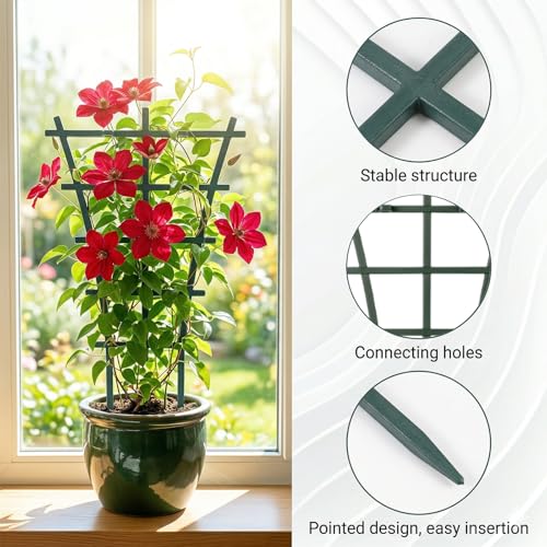 4 Pcs Mini Trellis, Plastic Garden Plant Support - view 3