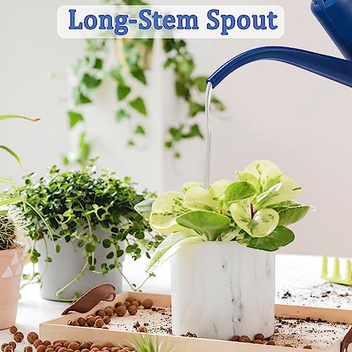 Watering Can, 1/2 Gallon Plastic Watering Cans with Comfortable Handle, Small Garden Watering Cans Long Spout for Indoor Outdoor Watering Plants, Blue - view 4